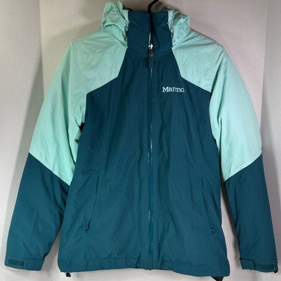 Marmot Featherless Winter 3-in-1Jacket Teal Shell Navy Puffer Womens sz Small - Picture 2 of 16